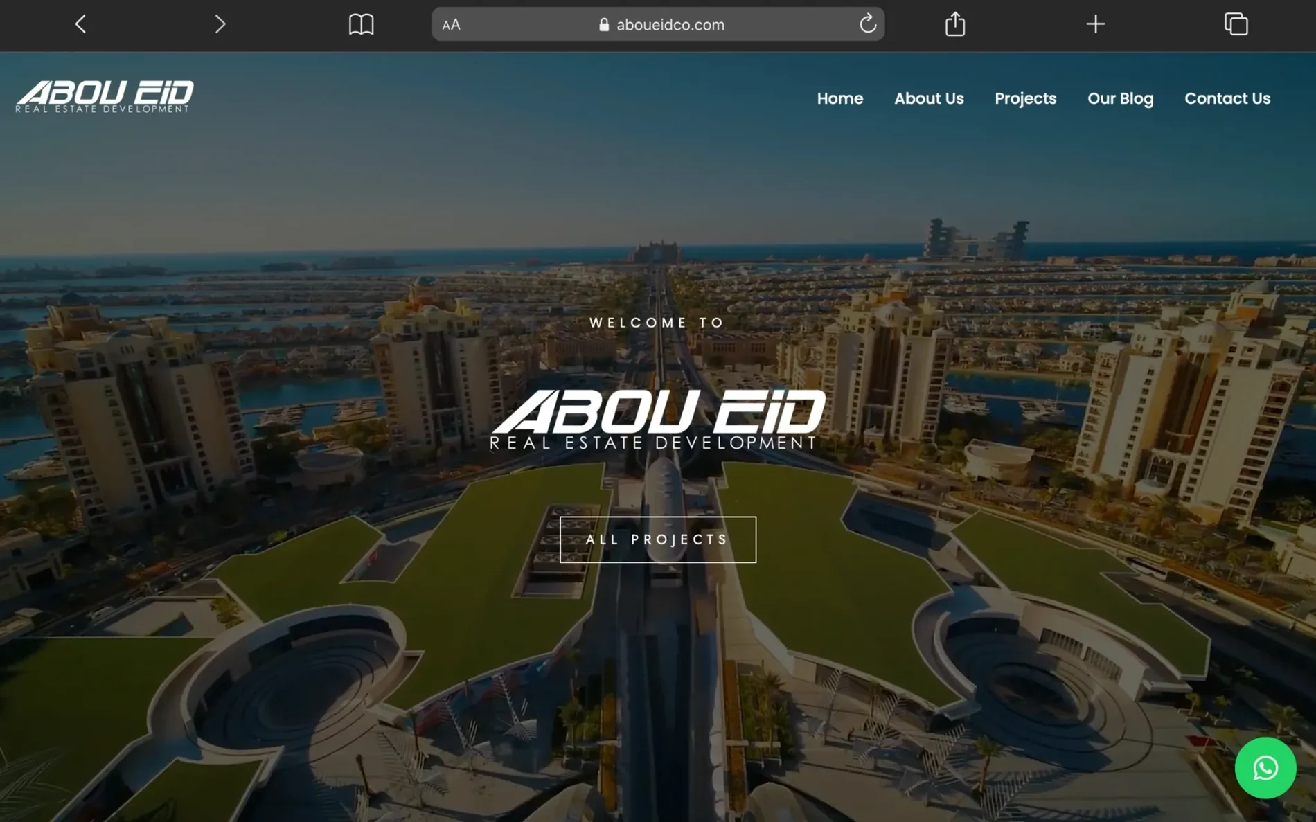 Supplied website screenshot of Abou Eid Real Estate Development shown in desktop and mobile layouts
